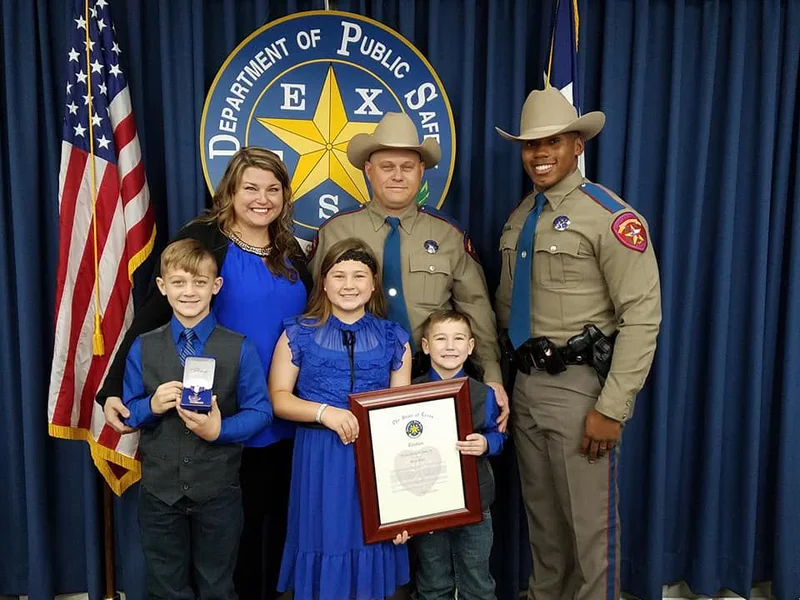 DPS Trooper Danny Shaw presented Purple Heart for actions during gunfight at Texas-Mexico border