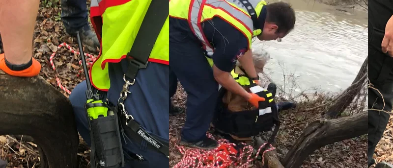Elderly man rescued from Trinity River after being swept away during crash