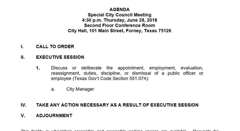Forney City Council votes to appoint new city manager