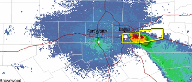 Portions of Kaufman County under Severe Thunderstorm Warning until midnight, threat of 2-in hail