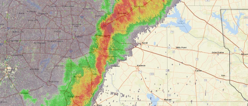 Significant Weather Advisory for Kaufman County until 10:30 p.m., Severe Thunderstorm Watch until 2 a.m.