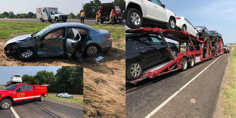 One extricated, two others injured in vehicle vs car hauler on Interstate 20
