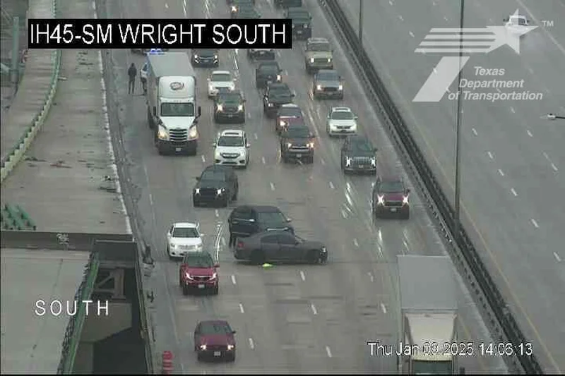 Collision on IH45 at SM Wright Fwy Causes Significant Traffic Disruption
