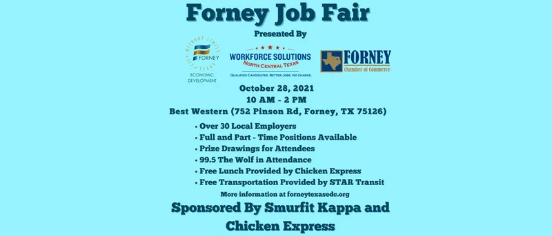 Community job fair to host approximately 30 employers in Forney, Oct. 28