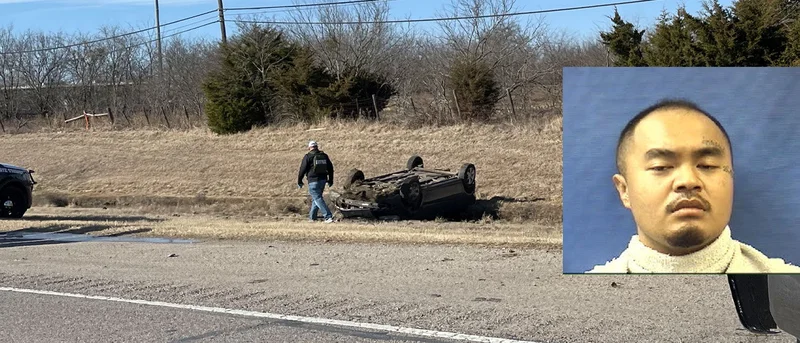 DPS investigation turns pursuit and rollover crash; felon arrested on narcotics, firearms charges