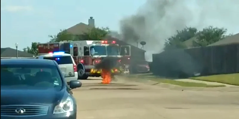 Man arrested after dousing himself and two vehicles with gasoline, setting fire to one, and fighting deputies