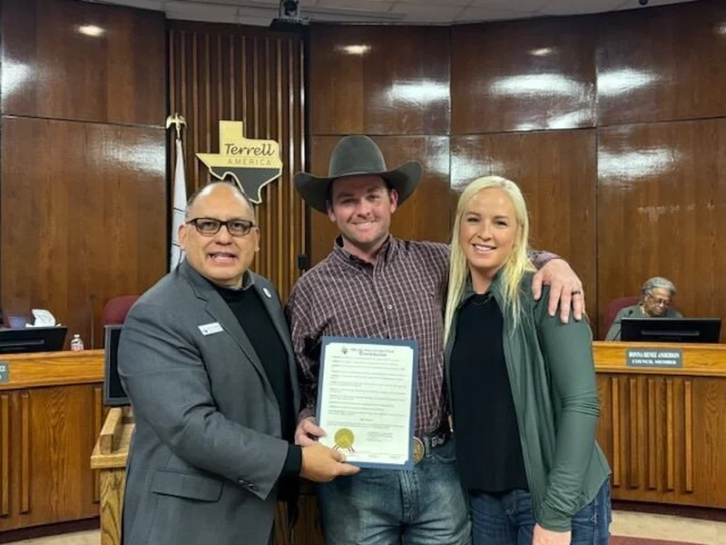 PRCA Champ Tyler Wade Receives Mayoral Proclamation from Terrell Mayor Carmona
