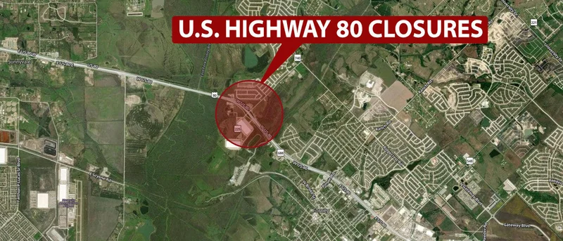 U.S. Highway 80 closure at FM 460 rescheduled for Dec. 11-12