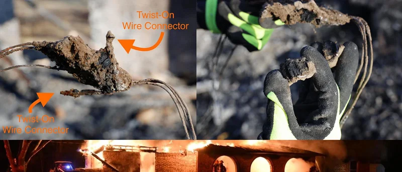 Mud dauber nest encompassing exposed electrical connections to blame for residential structure fire