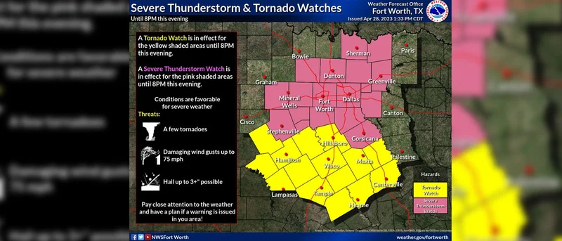 Severe Thunderstorm Watch for Kaufman County until 8 p.m.