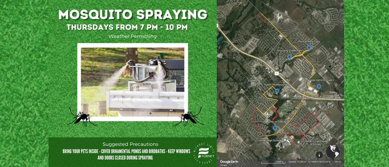 City of Forney to begin fogging for mosquitoes on weekly basis