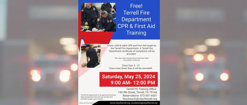 Terrell Fire Department Offers Free CPR and First Aid Training