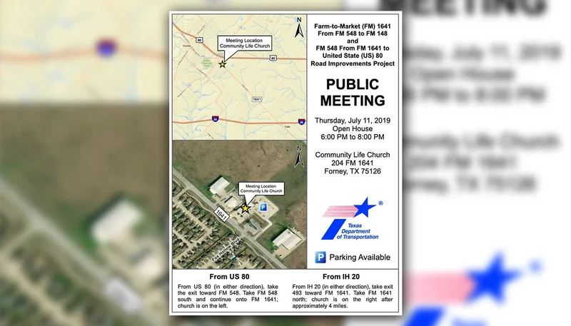 TxDOT to host public meeting for FM 1641, FM 548 expansion project