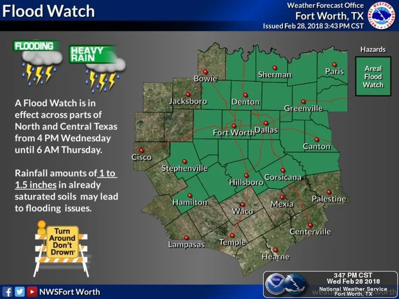 Flood Watch issued for Kaufman County