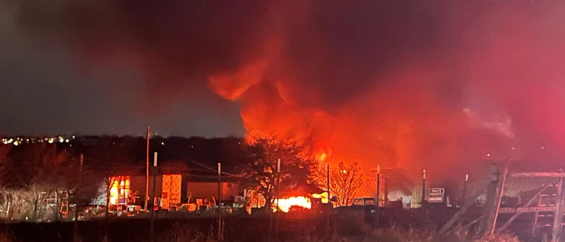 Firefightersbattle large structure fire north of Forney