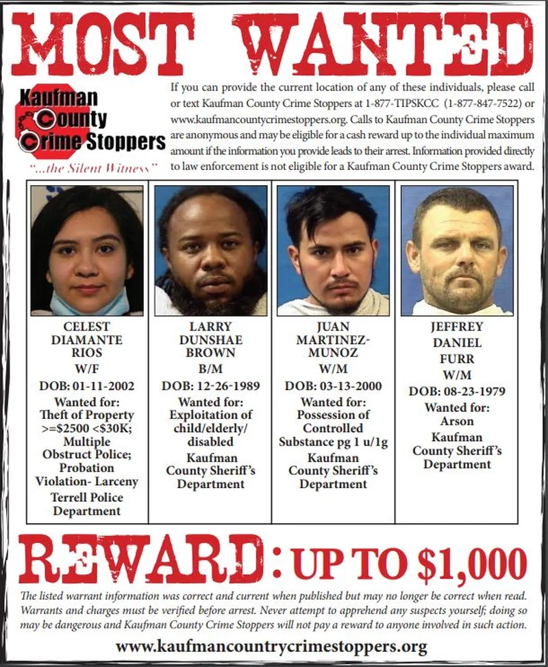 September 2022: Kaufman County's Most Wanted