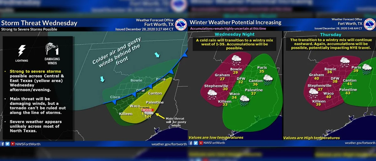 Strong to severe storms expected Wednesday, cold front to bring ...