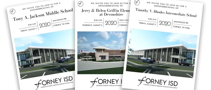 Forney ISD to break ground on three new campuses, Aug. 7-8