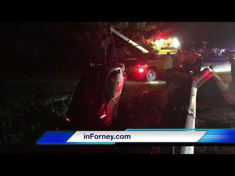 Man arrested on suspicion of driving intoxicated after striking guardrail, crashing into creek
