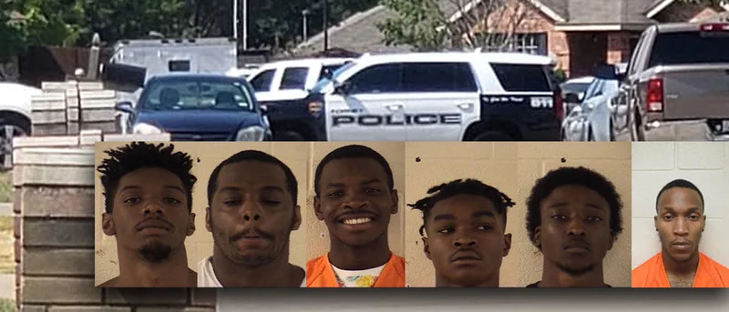 Six arrested during execution of search warrant at Forney residence in connection with aggravated robbery investigation